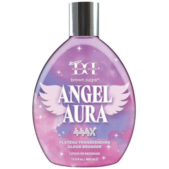 Brown Sugar Angel Aura Tanning Lotion, 444X Plateau-Transcending Cloud Bronzer with Halo Effect Skin Illuminators, 13.5 Fl Oz