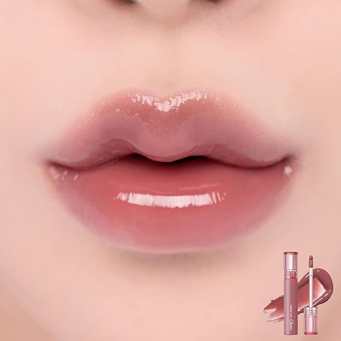 rom&nd Glasting Color Gloss 03 Rose Finch | K-Beauty Plumping Lip Glow | Hydrating, Non-Sticky, Sheer Rosy Shine
