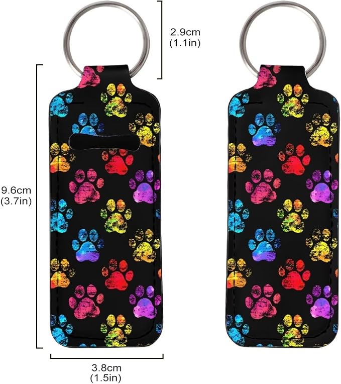 Lipstick Holder Keychain, Cute Keychains for Lip Balm Holder, Neoprene Lipstick Sleeve Pouch for Women Men Teens