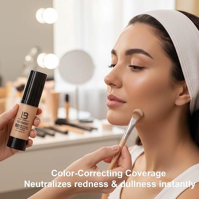 LB BB Cream – Hydrating BB Cream with Hyaluronic Acid – Anti-Aging Tinted Moisturizer with Retinol – Moisturizing Beauty Balm for Daily Wear – Non-Greasy and Light – Sheer Tint Coverage – Dark