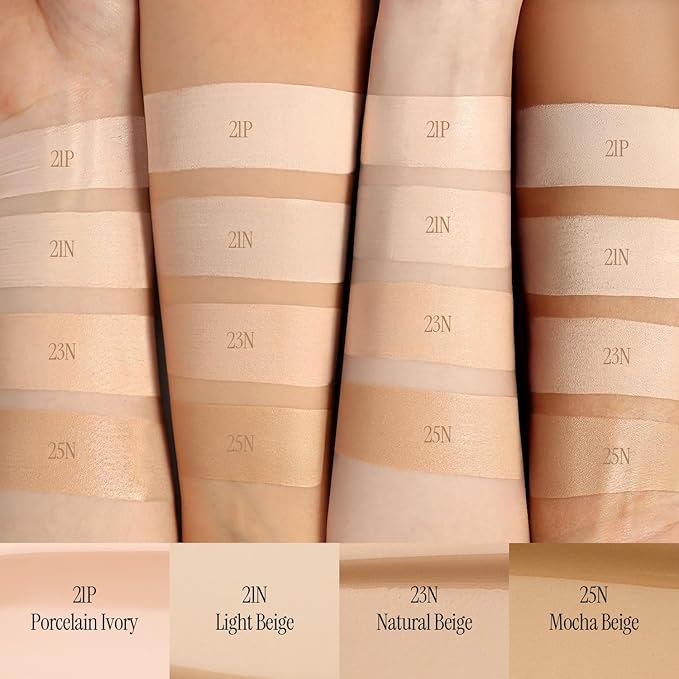 Natural Cover Glow Cushion Foundation | Satin Radiant Finish | Korean Foundation Makeup | Long-Lasting Natural Coverage | for All Skin Types 0.42 oz. (21N Light Beige)