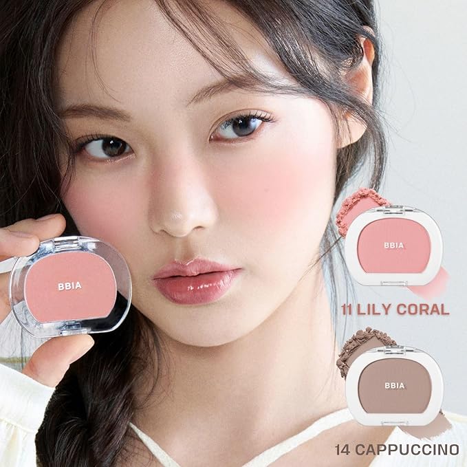 BBIA Last Blush NEW 15 Colors - Cheek Blush Shaping Shading Contour & Highlight Long-Lasting Matte Finish Natural Shades Buildable & Blendable Daily Korean Face Makeup (11 LILY CORAL, Pack of 1)