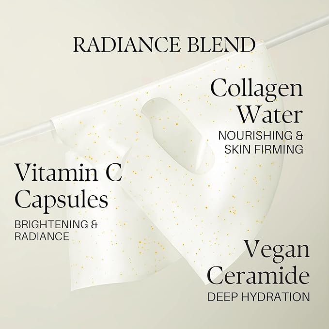 d'alba Piedmont Signature Vita Capsule Hydrogel Mask 8-Shape 1BOX (4 Sheets) + Vita Toning Serum Toner, Glass Skin with Double Vitamin Skincare, Face Moisturizer, (6.09 f