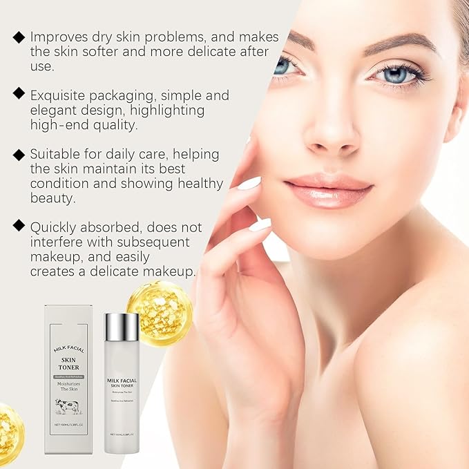 Milk Deep Hydrating Toner - Gentle Nourish, Lock Moisture, Bright Smooth Skin, Quick Absorb(1PCS)