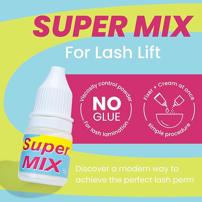 PERMANIA Korean Lash Lift Powder, Super Mix Eyelash Perm Solution Achieve Glue-Free for Lash Lift, Salon Use (Only Powder-Nourishing)