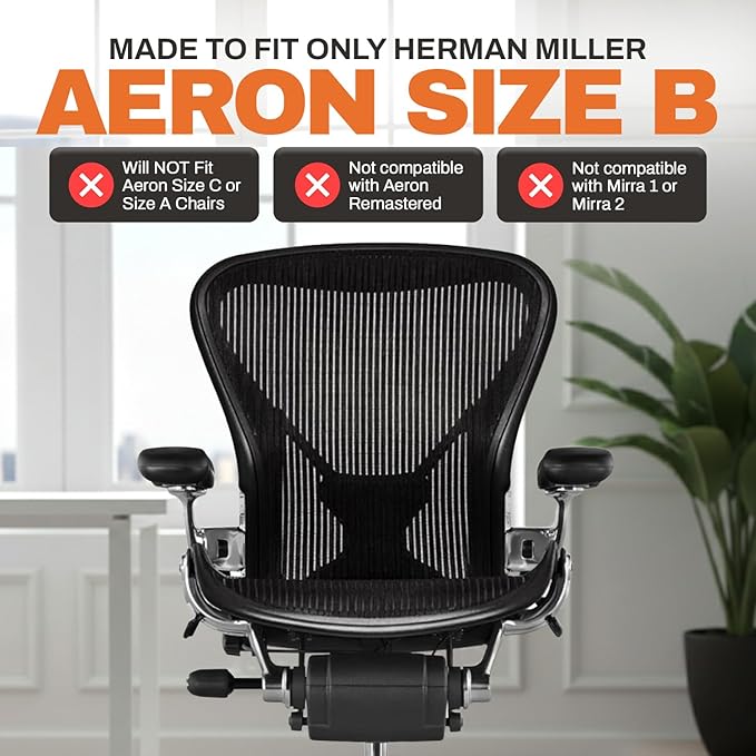 Replacement Seat for Herman Miller Classic Aeron Size B Medium (Black Mesh)