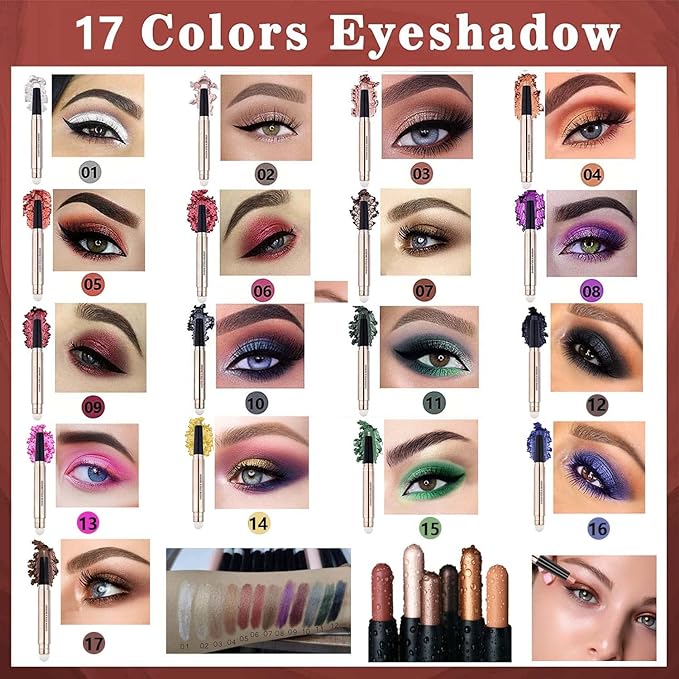 Purple Eyeshadow Stick Purple eyeliner Pencil Eye Makeup Cream Smooth Shimmer Eyeshadow Pencil Primer Glitter Dark Light Matte Single base Crayon Primer Hypoallergenic Waterproof Long Lasting