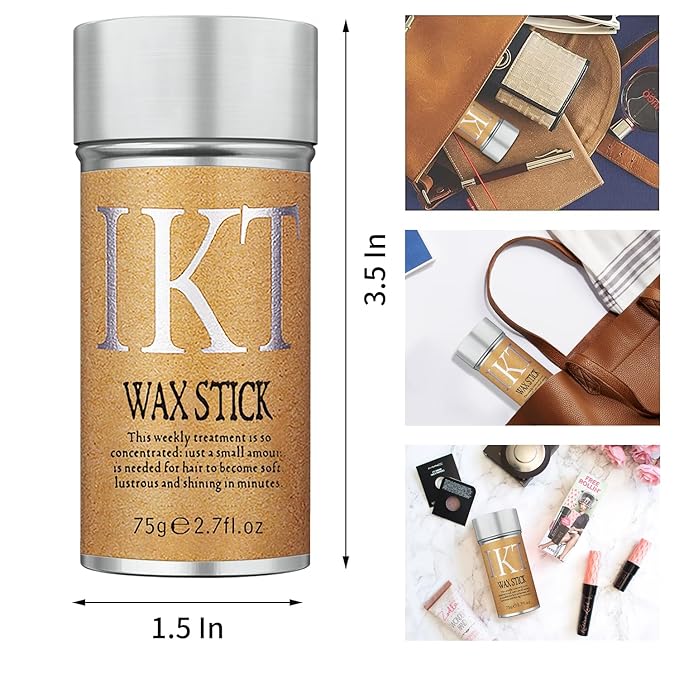 7Pcs Hair Wax Set for Non-Greasy Styling - Includes Wax Sticks, Finishing Sticks, Styling Combs, and Elastic Bands