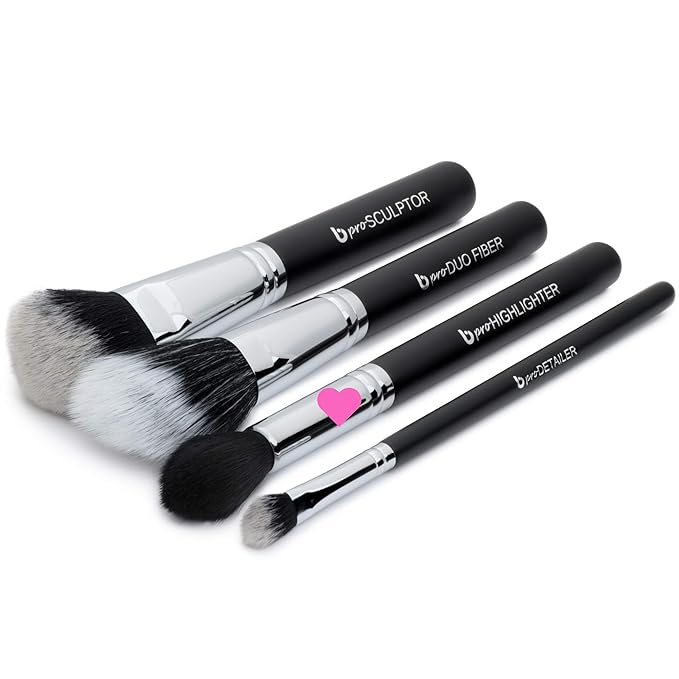 Professional Tapered Highlighter Brush Makeup - Small Taper for Cheekbone Highlighting, Bronzer, Blush, Contour Face, Eyes, Brows with Cream, Powder, Mineral Cosmetics, Cruelty Free Synthetic Vegan