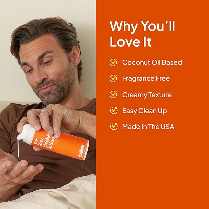 Hello Cake So-Low Stroker Lotion - Creamy Moisturizing and Long-Lasting Below the Belt Solo Bator Cream for Men, With Coconut Oil, Avocado Oil, Aloe Vera, 8 fl oz