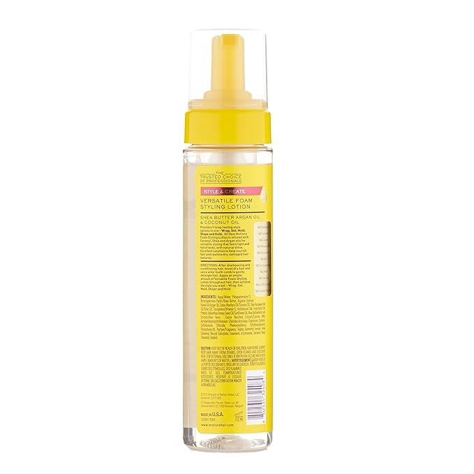 Motions Style and Create Versatile Foam Styling Lotion (3 Pack) - For Use on All Hair Types, Lightweight Formula, Contains Shea Butter, Argan Oil, Coconut Oil, 8.5 oz