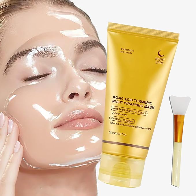 kojic Acid Turmeric Night Wrapping Hydration Mask Brightens & Defends Against Skin, Improves Skin Texture Glowing Skin