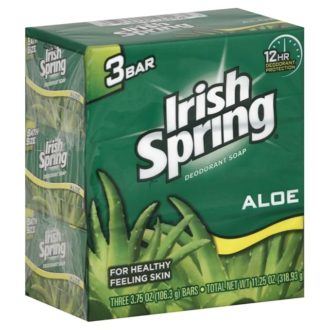 Irish Spring Aloe Mist Deodorant Bath Bar, 3.7 oz, 3 ct x 3 Packs (Total of 9 Bars of Soap/Packaging May Vary)
