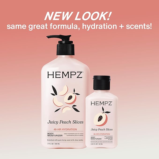 Hempz Juicy Peach Lotion, Hydrating Body Moisturizer, juicy fruit, 17 fl.oz.