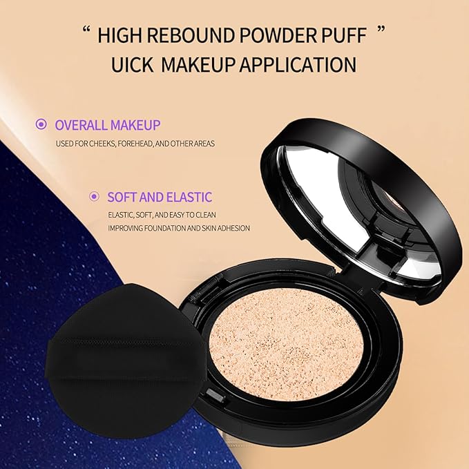 bb Cream, Flawless BB Cream Long Lasting No Makeup Removal, Long-Lasting CC Cream Concealer With Powder Puff, Even Skin Tone for All Skin Types, Natural Color (B)