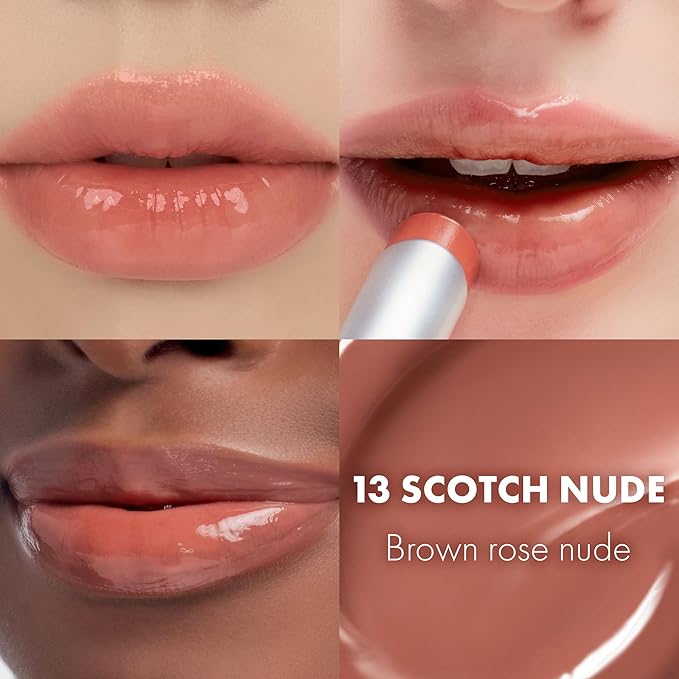 rom&nd GLASTING MELTING BALM 13 Scotch Nude | Crystal-Clear Water-Gloss Shine | Hydrating Tinted Lip Balm for Plump, Non-Sticky Lips