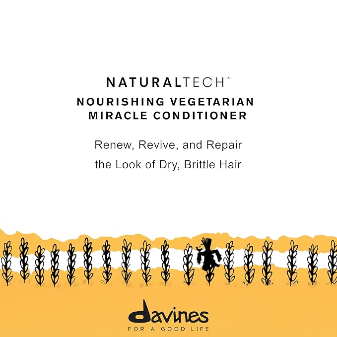 Davines Naturaltech Nourishing Vegetarian Miracle Conditioner, Restructuring & Hydrating for Dry & Damaged Hair - With Vegetal Keratin - Deeply Moisturizes Dry Hair, 8.45 Fl Oz