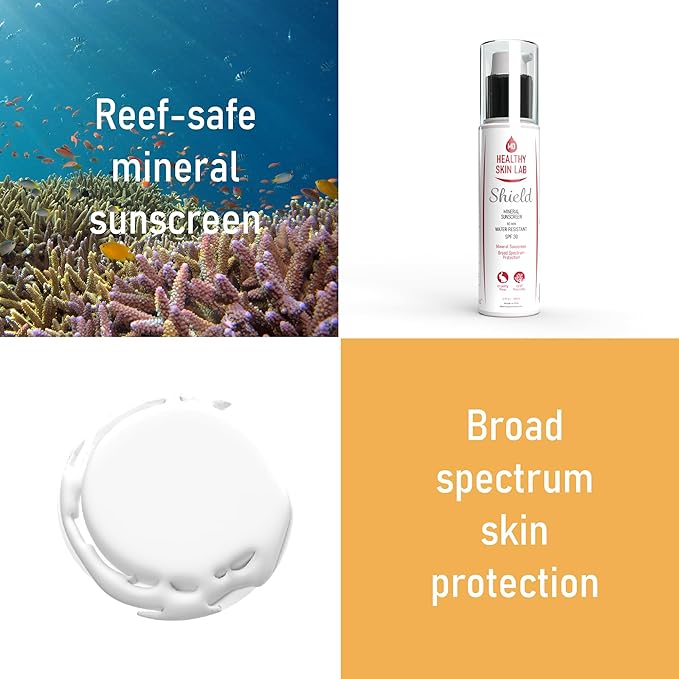 Healthy Skin Lab Shield, Moisturizer & Mineral Sunscreen SPF 30, Broad Spectrum For Face & Body, Zinc Oxide & Titanium Dioxide For Protecting & Hydrating Sensitive Skin, Dermatologist Recommended, 4oz