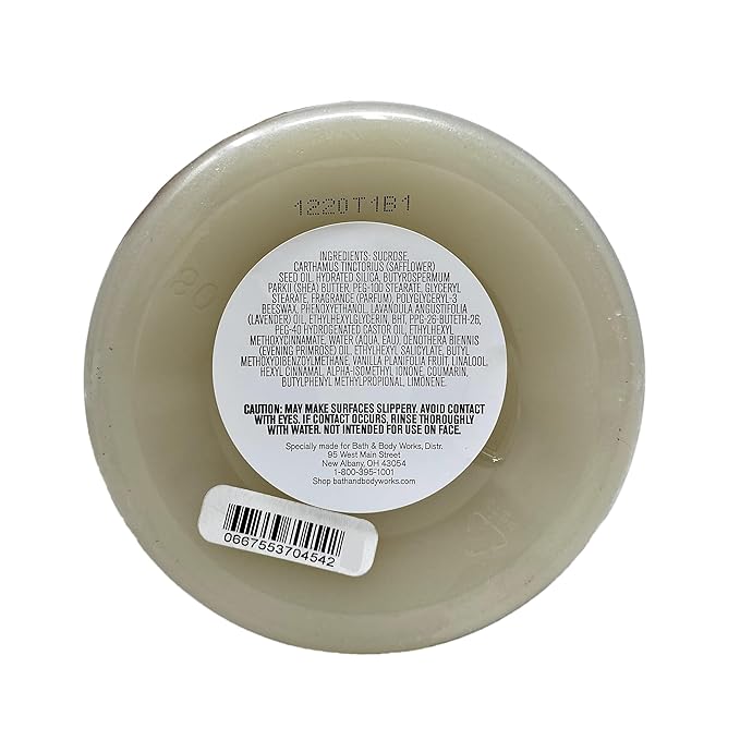 Bath & Body Works Aromatherapy Sleep Lavender + Vanilla Body Scrub with a Natural Oats Sample Soap.