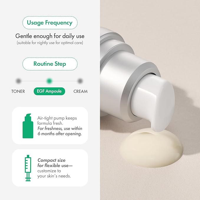 Easydew DW-EGF Melatoning Ampoule 1X - Hydrating Dark Spot Serum with Niacinamide & Glutathione for Uneven Skin - Fast Absorbing Day & Night Ampoule Korean Skin Care (Pump 0.27 fl oz, EGF 1X)