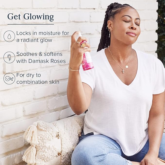 Heritage Store Rosewater with Glycerin | 100% Pure Vegan | Benefits Skin, Hair and More | Facial Toner and Moisturizer | Mist Spray, 8 Fl Oz (Pack of 2)