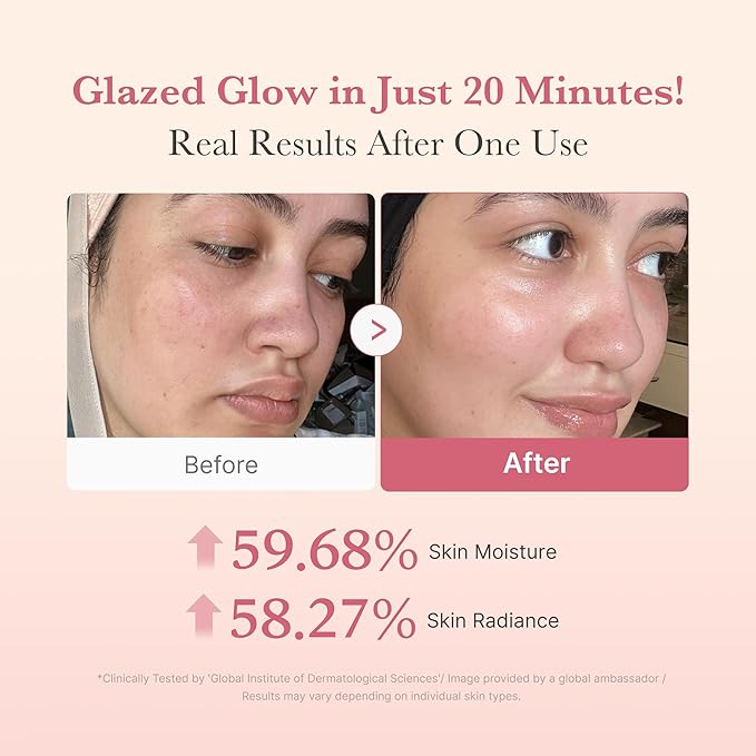medicube Milky Collagen Double Glow Lock Duo: Collagen Glazed Milky Wrapping Mask and Booster Serum | 130DaCollagen, Niacinamide, Glutathione for Plumped, Radiant Glass Skin