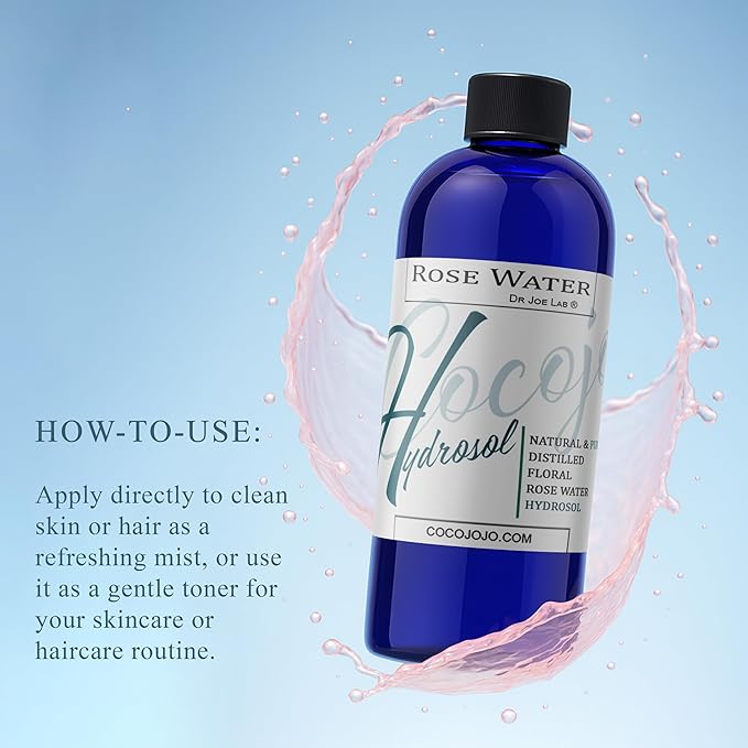 Hydrosol Spray Toner for face Rose Water Hydrating Face Mist, for Hydration Pure and Natural Rose Hydrosol for All Skin Types COCOJOJO Rose HYDROSOL - 32 oz