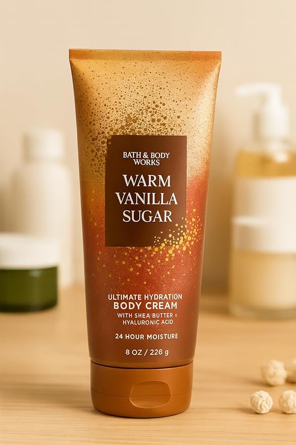 Bath & Body Works Warm Vanilla Sugar Ultimate Hydration Body Cream – 3 Pack, 8 oz Each | Vanilla, White Orchid & Sparkling Sugar Scent
