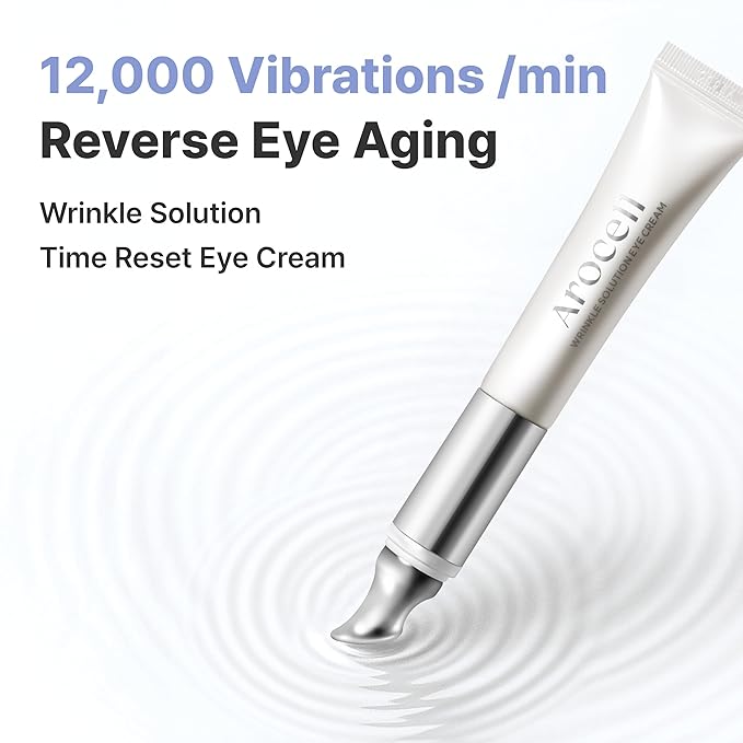 AROCELL Wrinkle Solution Eye Cream 0.5 fl oz – Korean Under Eye Cream with Collagen & Galvanic Care, Hydrating Moisturizing Eye Moisturizer, Elasticity Boosting, Gentle Non Sticky Daily Eye Care