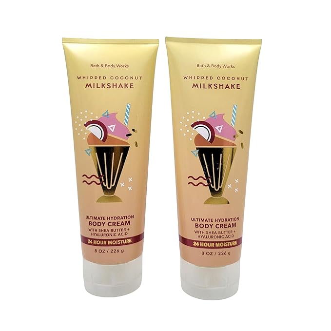 Bath & Body Works Ultimate Hydration Body Cream (Whipped Coconut Milkshake), 8.00 Ounce (Pack of 2)