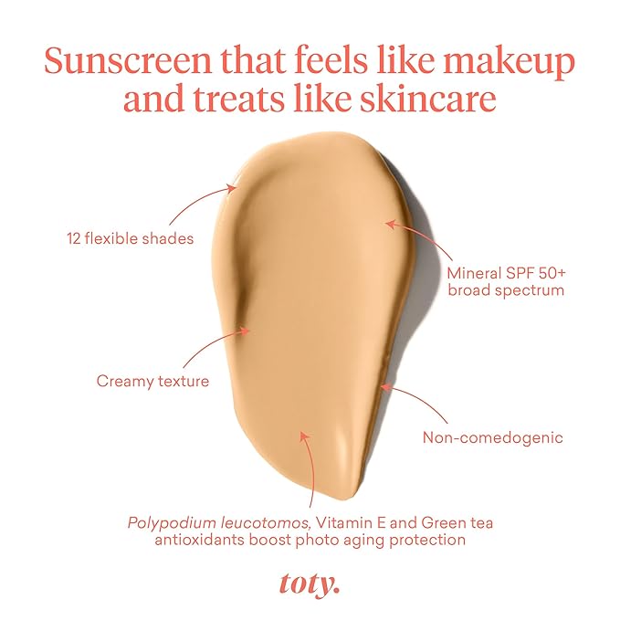 Toty by Sofia Vergara - lumina CC Cream SPF 50+, 100% Mineral Color Correcting Cream - Medium Coverage Foundation & Broad Spectrum Sunscreen for Face - Non Comedogenic - 2N LIGHT BEIGE