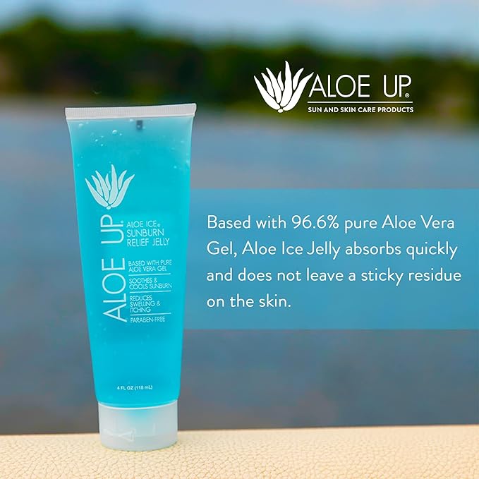ALOE UP White Collection Sunscreen Lotion SPF 30 and Aloe Ice Sunburn Relief Jelly - Bundle with Face and Body Sunscreen Protector and After Sun Gel - With Pure Aloe Vera - Reef Friendly - 2 Items
