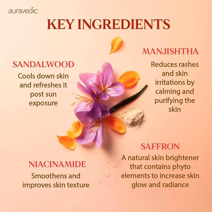 Auravedic Kumkumadi Facial Toner & Face Mist | Alcohol-Free Hydrating Toner Spray with Saffron, Sandalwood & Manjistha | Helps Minimize Pores & Balance Skin | 3.38 Fl Oz (100ml)