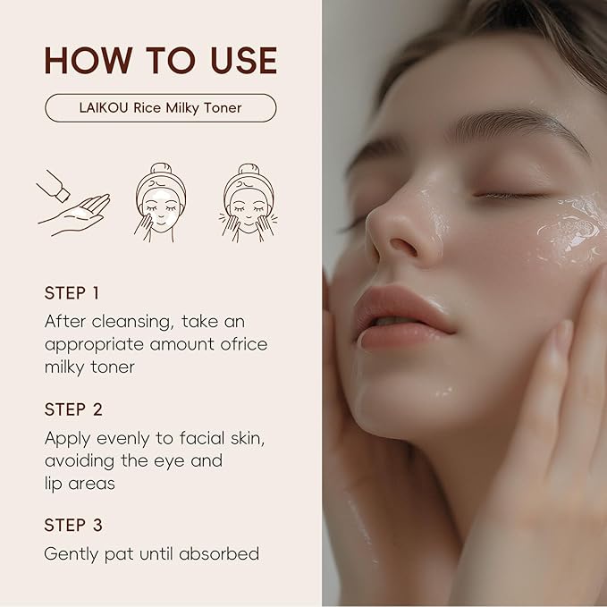 Rice Toner for Face, Rice Extract Milky Toner for Women Daily Hydrating Facial Essence Hydrating & Soothing Skincare, Gentle Nourish Soft & Supple Skin, Balance Skin Barrier