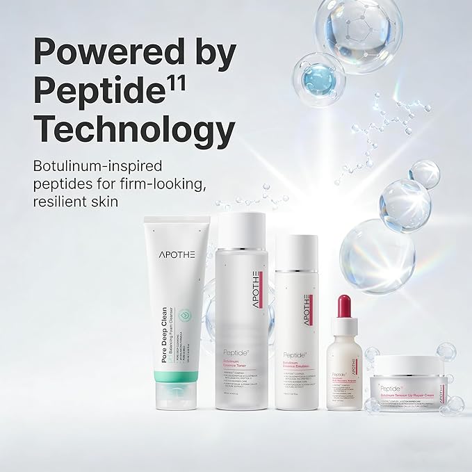 APOTHE Peptide¹¹ Botulinum 5-in-1 Skincare Set – Cleanser, Toner, Ampoule, Emulsion & Cream for Firming & Elasticity, Winter Gifting Bundle
