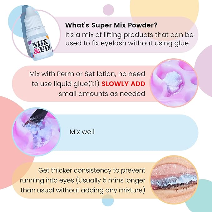 PERMANIA Korean Lash Lift Powder, Super Mix Eyelash Perm Solution Achieve Glue-free for Lash Lift, Salon Use (Only Powder-Blue)