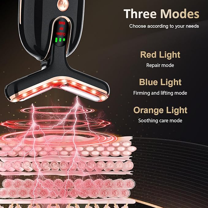 7 in 1 Multifunctional Facial Massager, Red Light Therapy for Face with 7 Modes, Face Lift Device, Portable Facial Massager for Wrinkles,Neck&Skin Care
