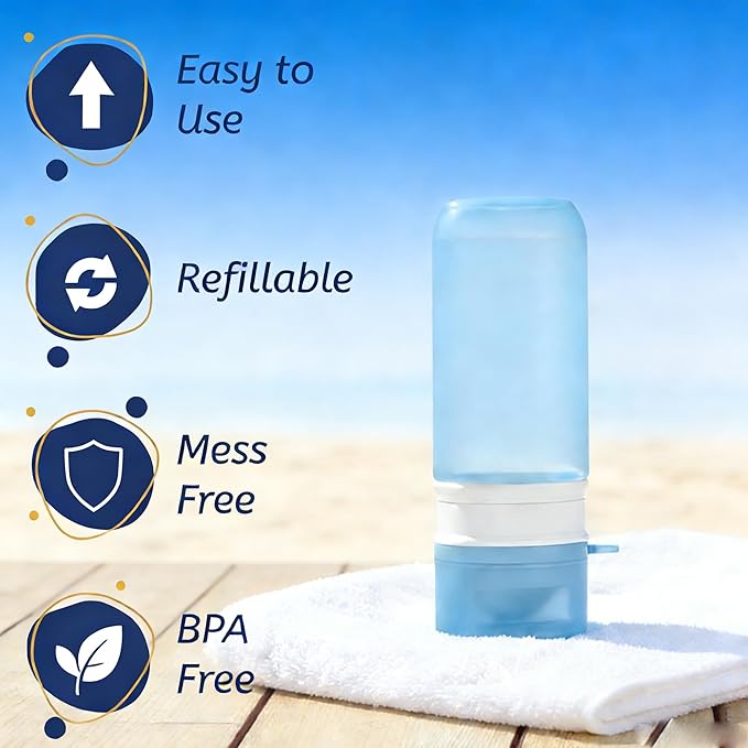Sunscreen Applicator, Refillable Roller Ball, Sunscreen Lotion Applicator for Kids, Adults & Families, Summer and Vacation, Beach Essentials