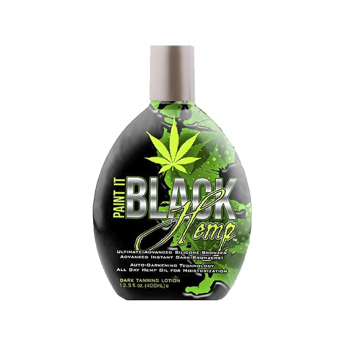 Millennium Tanning Products - Paint It Black Hemp Bronzer & Dark Tanning Lotion Accelerator for Indoor Tanning Beds & Outdoor Sun Tan - 13.5 fl. oz.