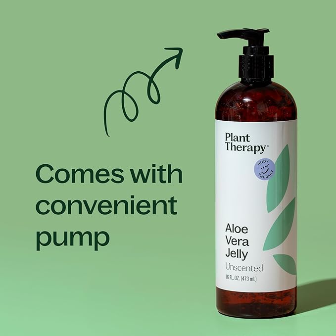 Plant Therapy Aloe Vera Jelly 16 oz, All Natural, After Sun Skin Care, Lightweight Hydration for Face & Body