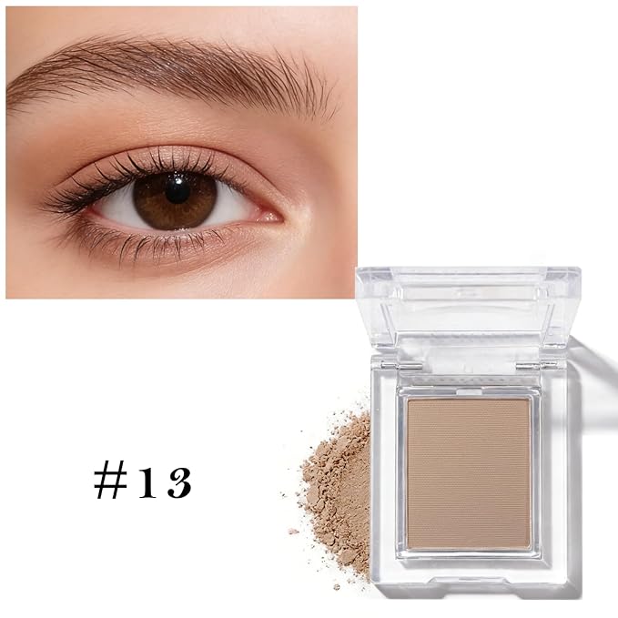 Matte Beige Brown Single Eye Shadow Palette Makeup, Neutral Powde Eye Shadow for Women, Eye Brightener Eye Shadow Primers, Monochrome Natural High Pigment Mini Eyeshadow, sombras para ojos