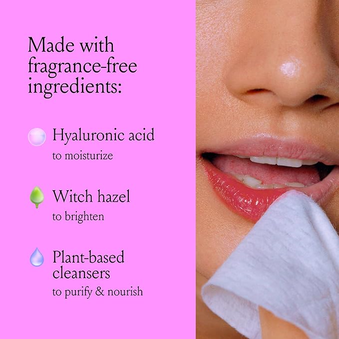 Billie - Wonder Wipes - Makeup-Removing Face Wipes - With Hyaluronic Acid and Witch Hazel -,Packaging may vary,25 Count (Pack of 2)