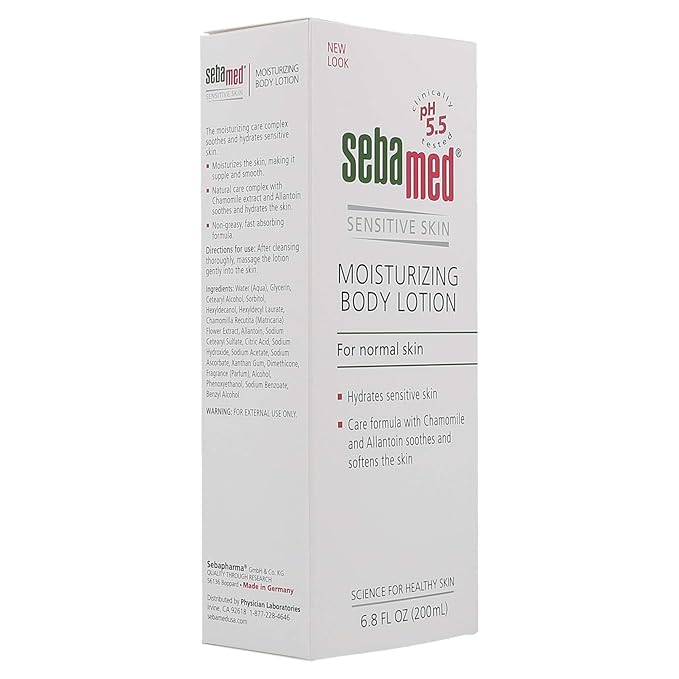 Sebamed Moisturizing Lotion pH 5.5 for Sensitive Skin Dermatologist Recommended Moisturizer 6.8 Fluid Ounces (200 Milliliters)