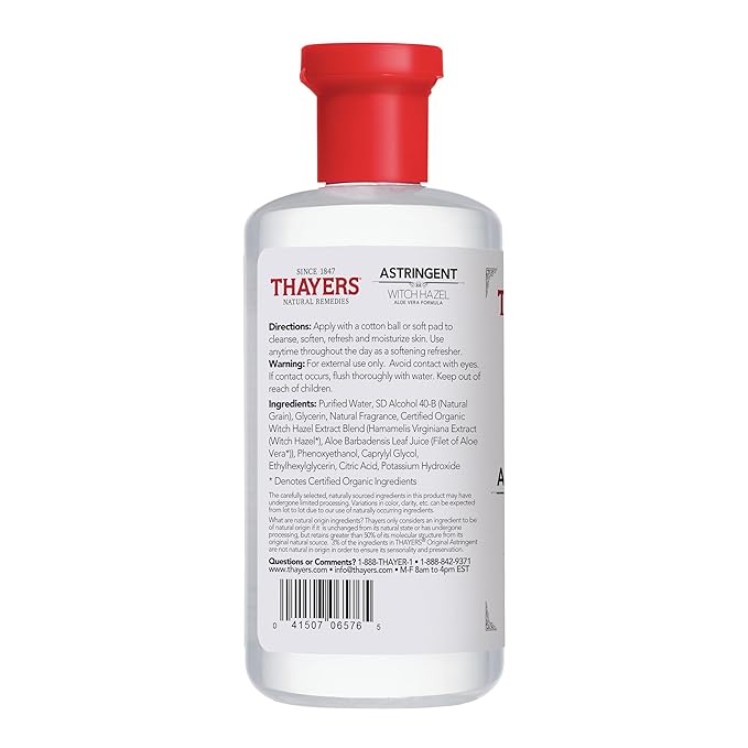 THAYERS Original Witch Hazel Astringent with Aloe Vera, 12 Ounce Bottle