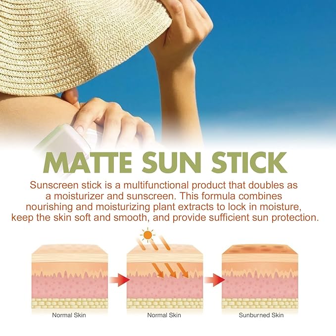 Matte Sun Stick Mugwort + Camelia Korean Sunscreen Stick for Face Moisturizer with SPF 50+ PA+++ Matte Sunscreen for Face & Body Non Greasy, No White Cast （18g/0.63oz）