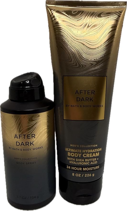 Bath & Body Works Men's After Dark Body Cream and Spray 2 Piece Set