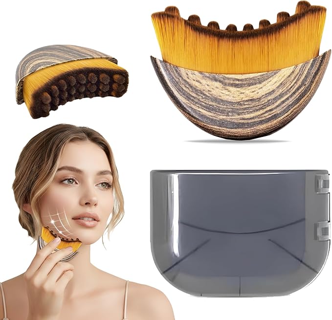 Lymphatic Drainage Face Brush - for Facial Sculpting, Jawline Definition & Dry Brushing. Ergonomic Design for Precise Contouring （1pcs）