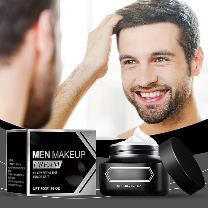 Men's Bare Face Cream, 2025 Light Makeup Concealer for Skin Imperfections, Hydrating and Moisturizing Lazy Beauty Face Cream 50g