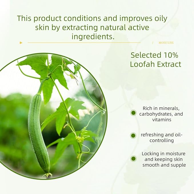Facial Toner with Luffa, 500ml Revitalizing & Moisturizing Toner with Centella, Witch Hazel | for Oily, Combination & Sensitive Skin, Refines Pores, pH-Balancing, Hydrating Essence Water