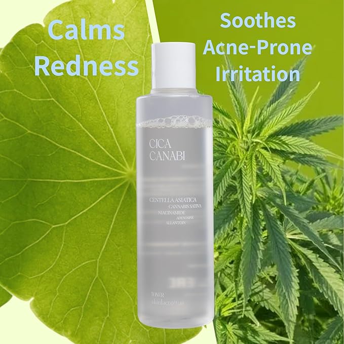 CICA CANABI Acne-Calming & Redness-Relief Toner (6.76 fl oz) with Fermented CICA & Hemp Root for Sensitive, Oily & Combination Skin